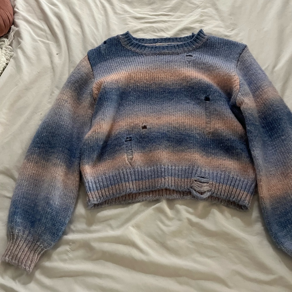 Blue and Pink Beginning Boutique Sweater